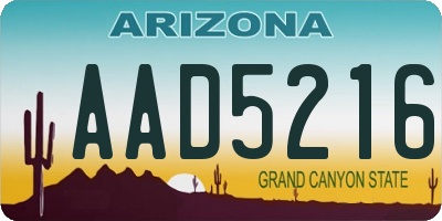 AZ license plate AAD5216