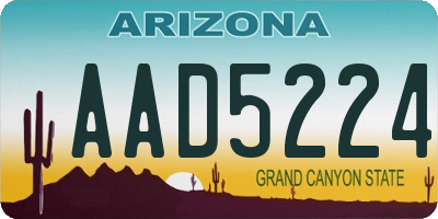 AZ license plate AAD5224