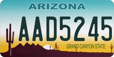 AZ license plate AAD5245