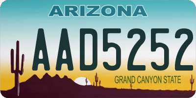 AZ license plate AAD5252