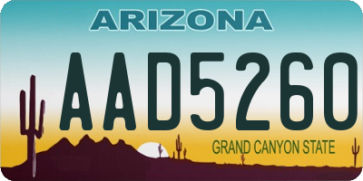 AZ license plate AAD5260