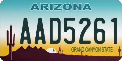 AZ license plate AAD5261