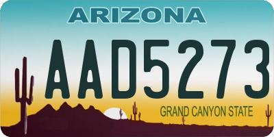 AZ license plate AAD5273