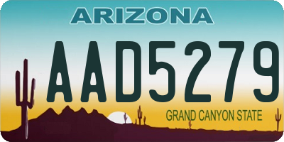 AZ license plate AAD5279