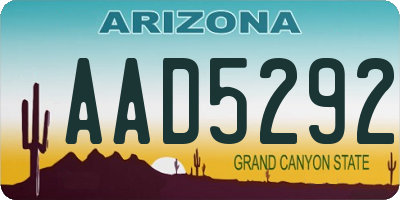 AZ license plate AAD5292