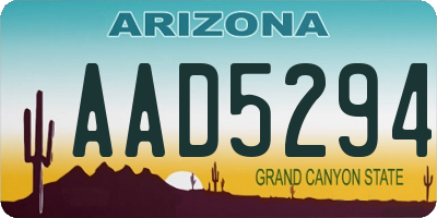 AZ license plate AAD5294