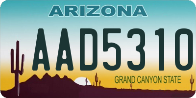 AZ license plate AAD5310