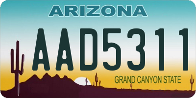 AZ license plate AAD5311