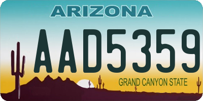 AZ license plate AAD5359