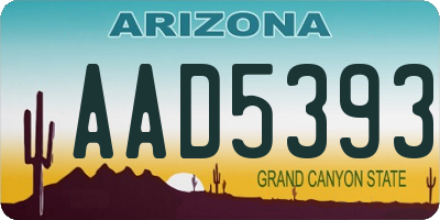 AZ license plate AAD5393