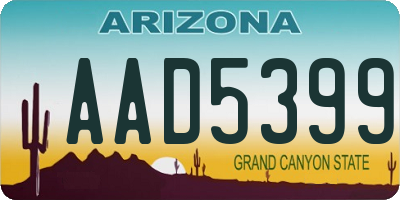 AZ license plate AAD5399