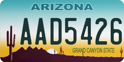 AZ license plate AAD5426