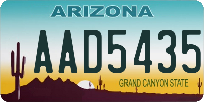 AZ license plate AAD5435