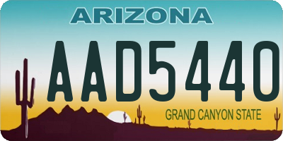 AZ license plate AAD5440