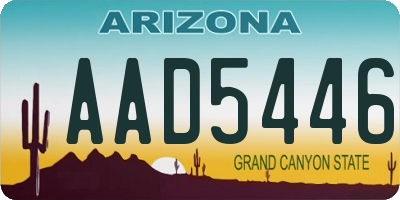 AZ license plate AAD5446