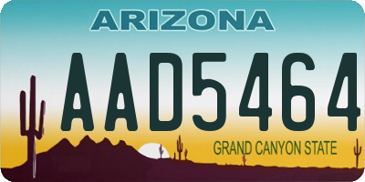 AZ license plate AAD5464