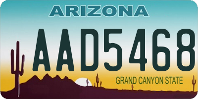 AZ license plate AAD5468
