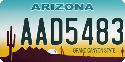 AZ license plate AAD5483