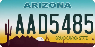 AZ license plate AAD5485