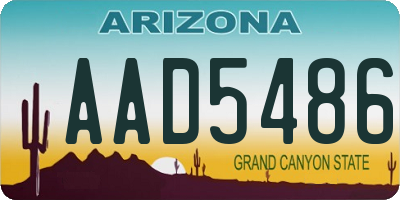 AZ license plate AAD5486