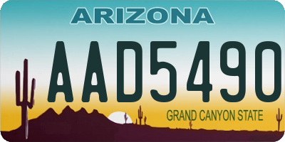 AZ license plate AAD5490