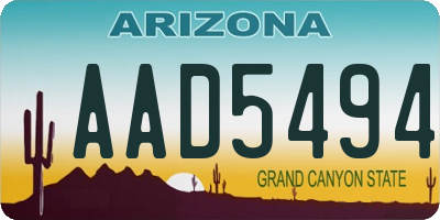 AZ license plate AAD5494