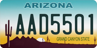 AZ license plate AAD5501