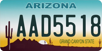 AZ license plate AAD5518