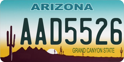 AZ license plate AAD5526