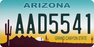 AZ license plate AAD5541