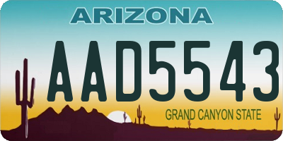 AZ license plate AAD5543