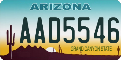 AZ license plate AAD5546