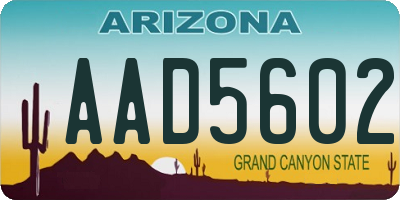 AZ license plate AAD5602