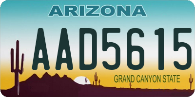 AZ license plate AAD5615
