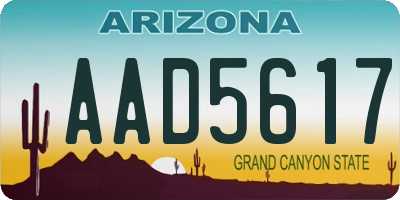 AZ license plate AAD5617