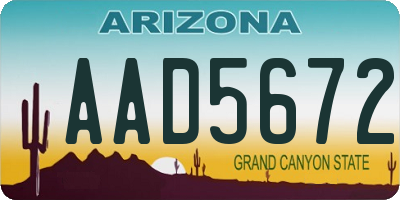 AZ license plate AAD5672