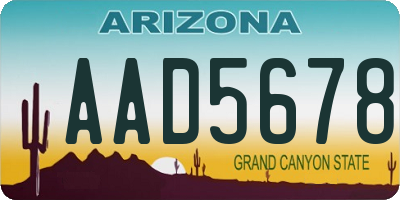 AZ license plate AAD5678