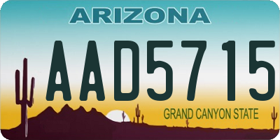 AZ license plate AAD5715