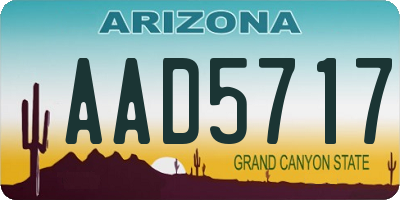 AZ license plate AAD5717