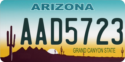 AZ license plate AAD5723