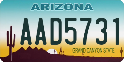 AZ license plate AAD5731