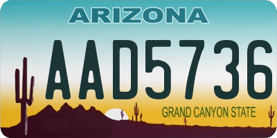 AZ license plate AAD5736