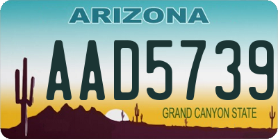 AZ license plate AAD5739