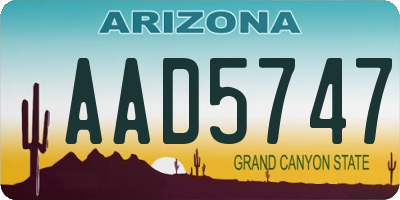 AZ license plate AAD5747