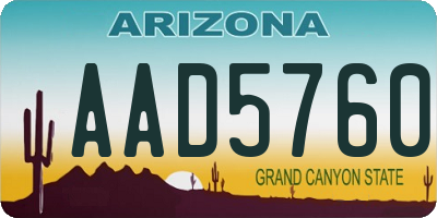AZ license plate AAD5760