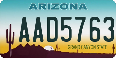 AZ license plate AAD5763