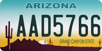 AZ license plate AAD5766