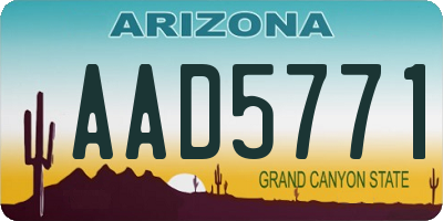 AZ license plate AAD5771