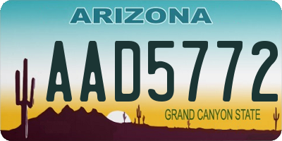 AZ license plate AAD5772