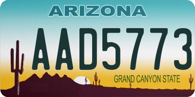 AZ license plate AAD5773